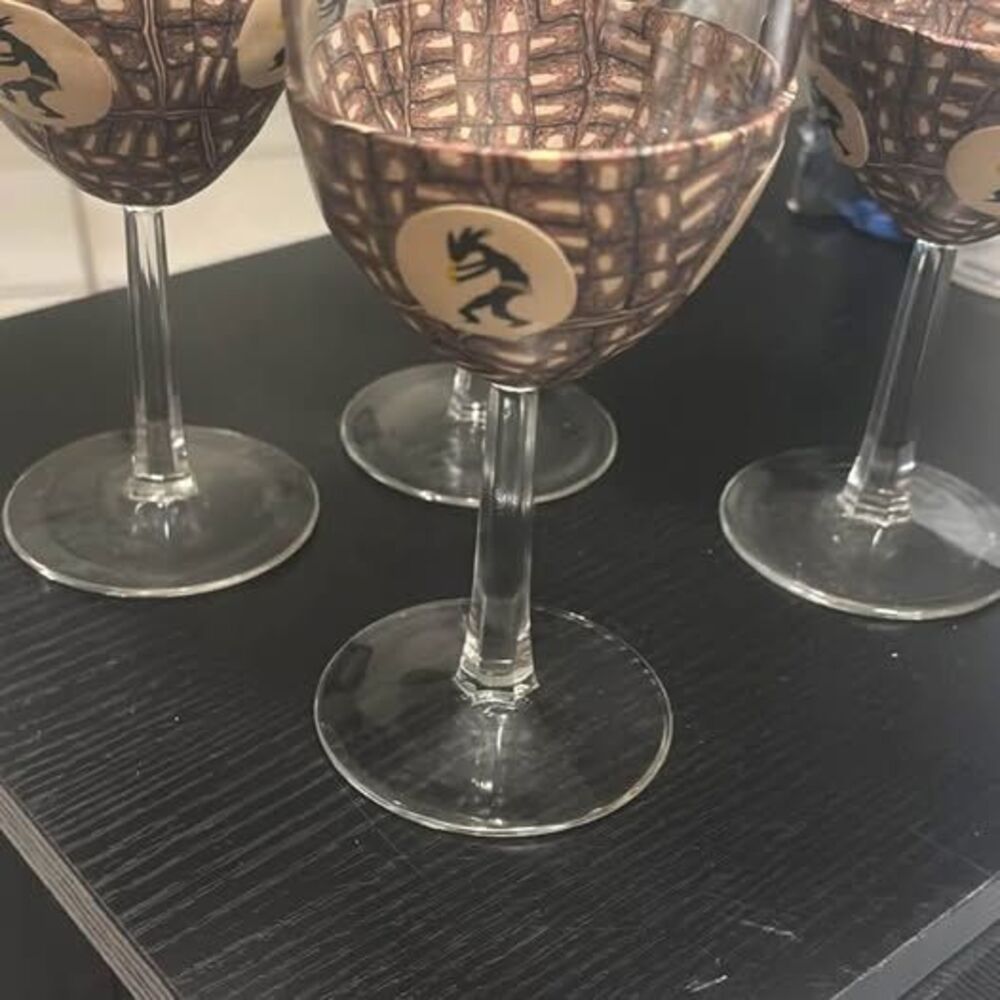 4 wine glasses and decor